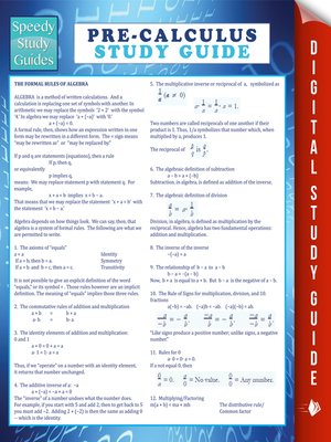 Pre-Calculus Study Guide - ebook